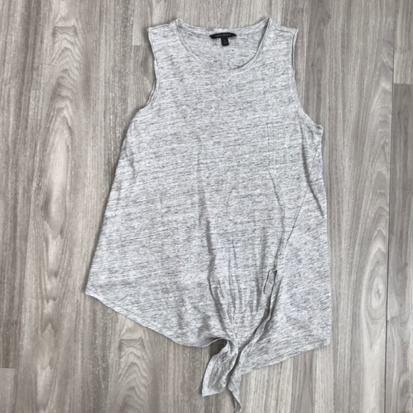 BANANA REPUBLIC WOMENS SHIRT 100% LINEN GRAY TIE FRONT SMALL - Picture 3 of 9